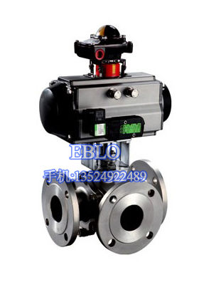 上海依博羅Q644F氣動(dòng)法蘭三通球閥